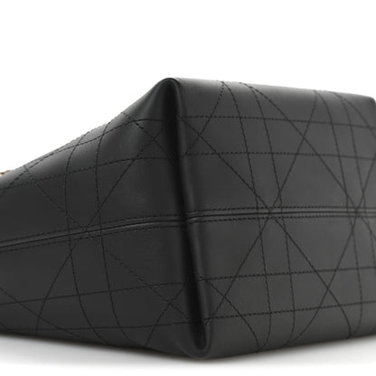 Christian Dior Smooth Calfskin Vintage Flat Macrocannage Small Toujours Vertical Tote Black 9 of 10