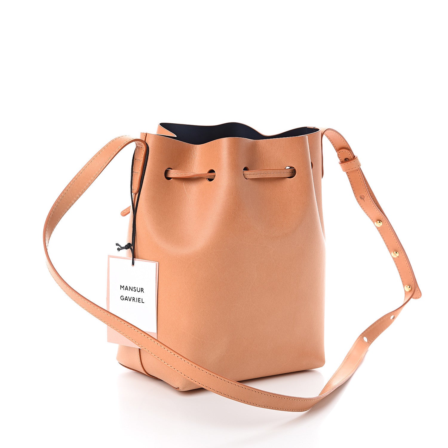 Mansur Gavriel Calfskin Mini Bucket Bag Cammello Black 2 of 8