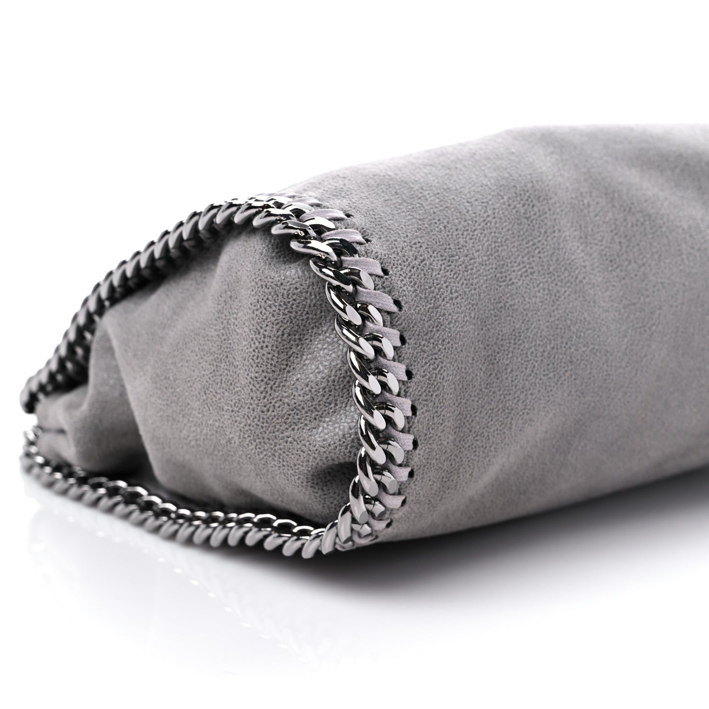 Shaggy Deer Mini Falabella Fold Over Tote Light Grey