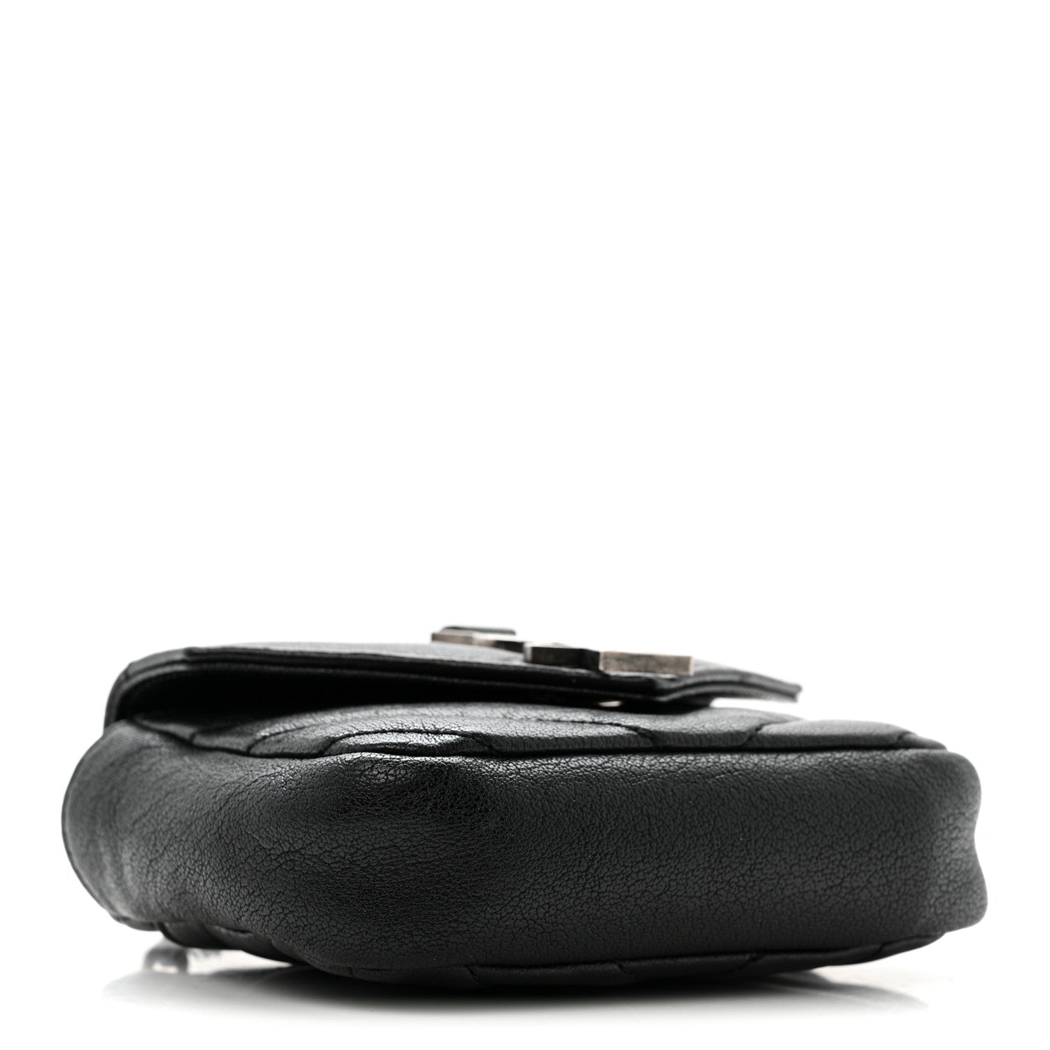 Saint Laurent Sheepskin Matelasse Chevron Monogram Mini College Bag Black 5 of 13