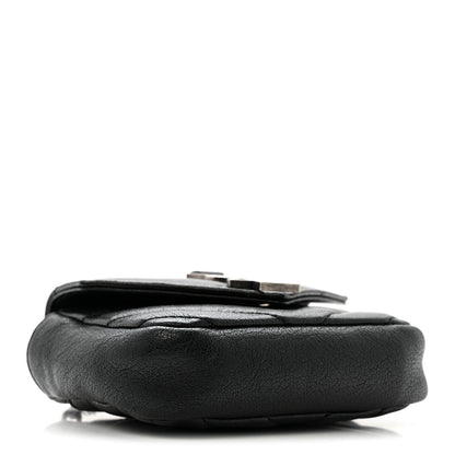 Saint Laurent Sheepskin Matelasse Chevron Monogram Mini College Bag Black 5 of 13