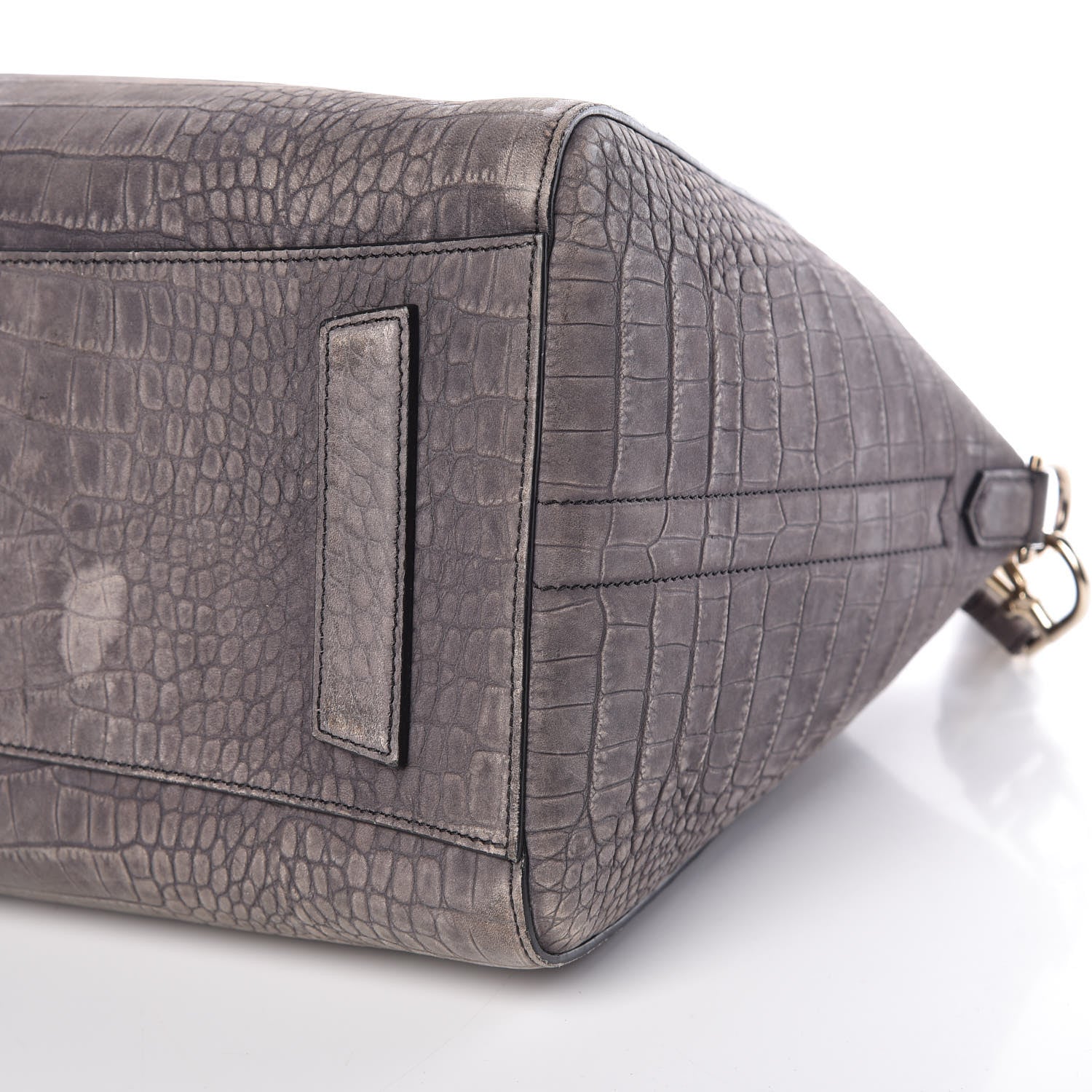Givenchy Nubuck Crocodile Embossed Medium Antigona Washed Black 7 of 35