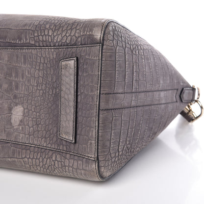 Givenchy Nubuck Crocodile Embossed Medium Antigona Washed Black 7 of 35