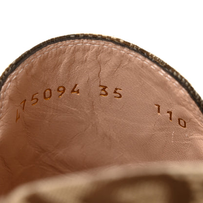 Gucci Monogram Jumbo GG Malaga Kid Womens Princetown Slippers 35 Camel Ebony New Acero Beige 8 of 11