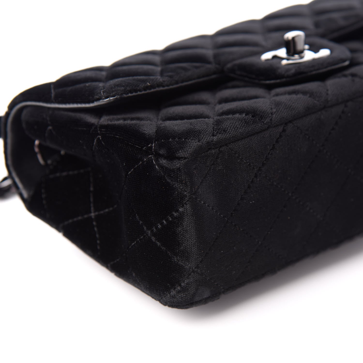 Chanel Velvet Quilted Mini Rectangular Flap So Black 9 of 10