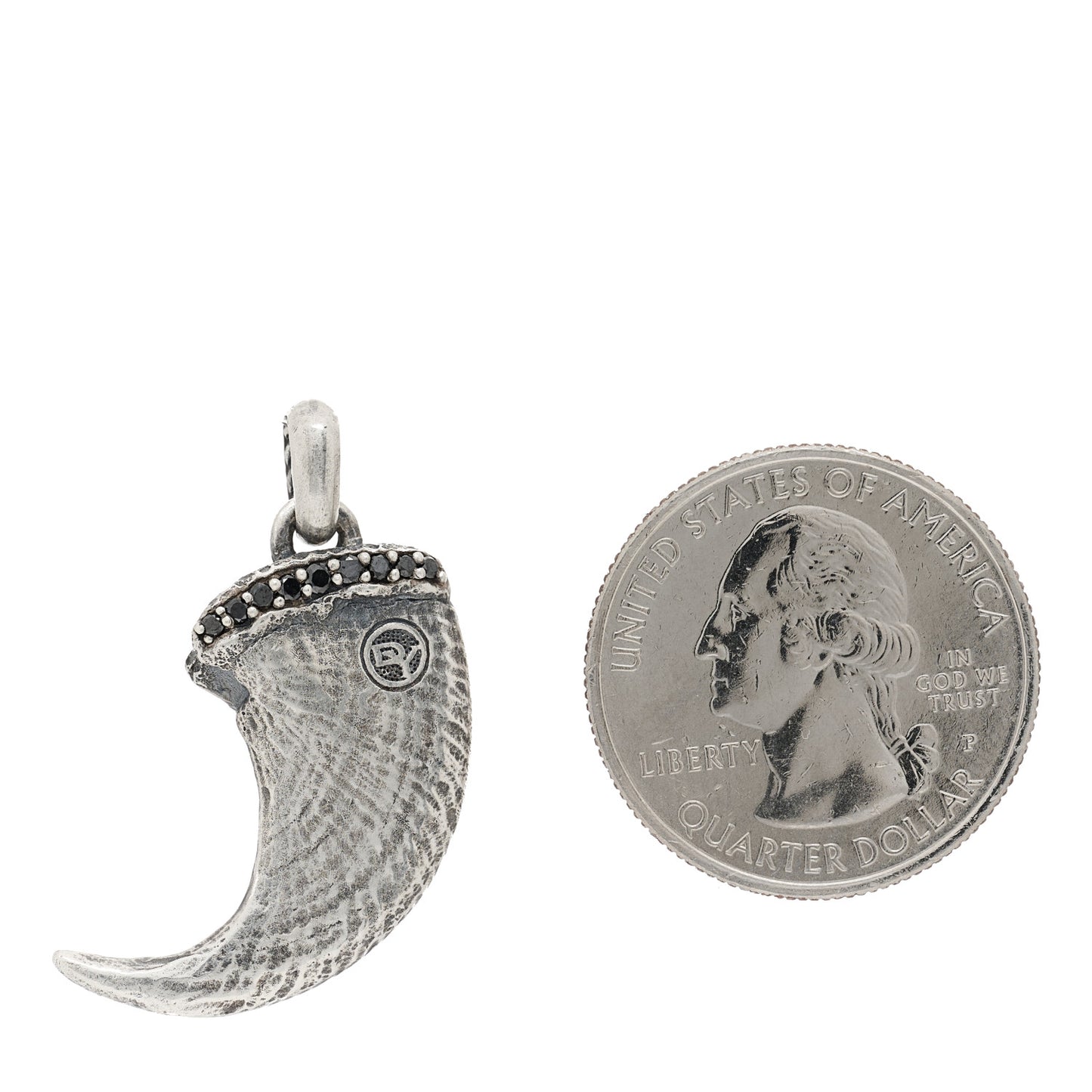 Sterling Silver Black Diamond Petrvs Claw Amulet Pendant