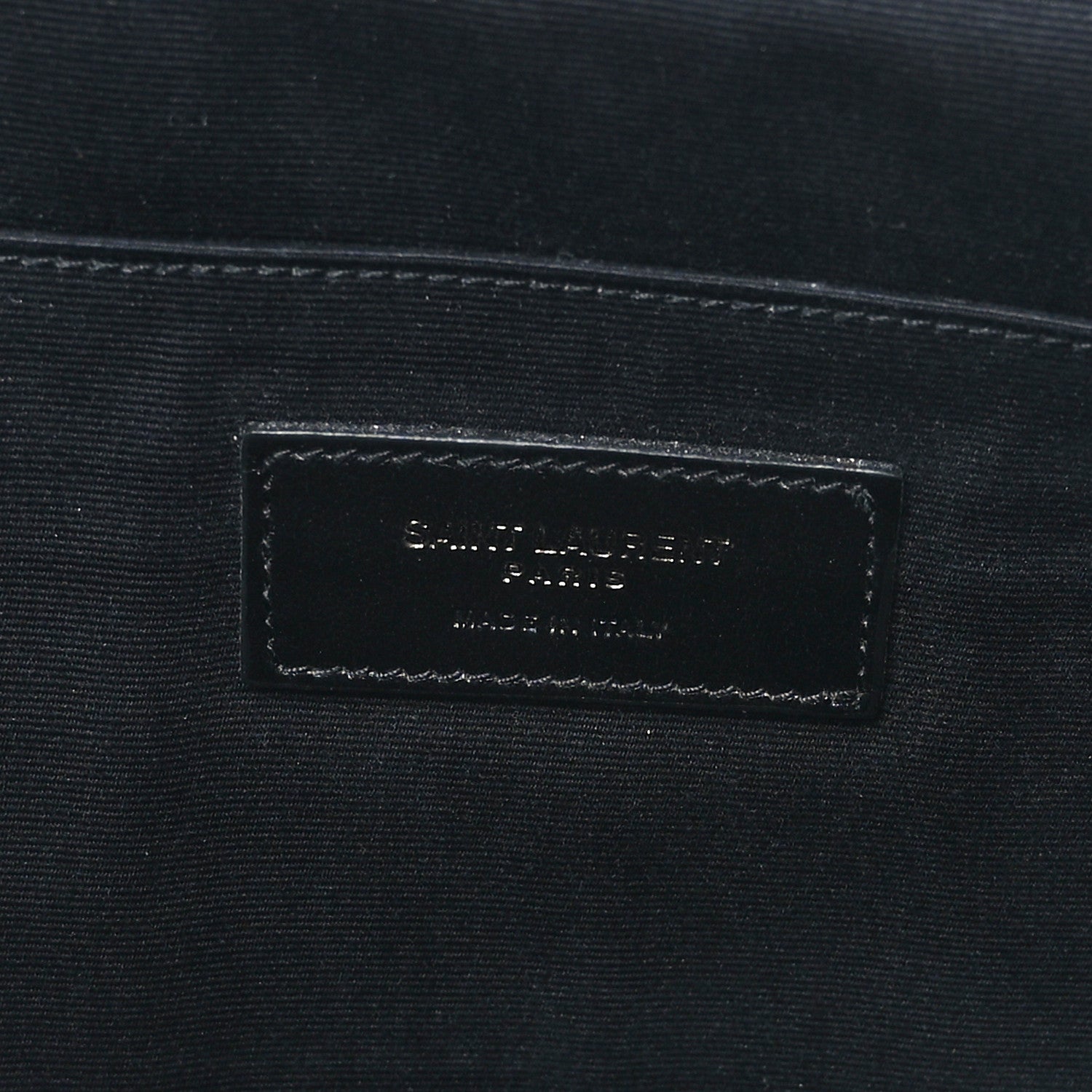 Saint Laurent Calfskin Crocodile Embossed Monogram Zipped Pouch Black 6 of 7