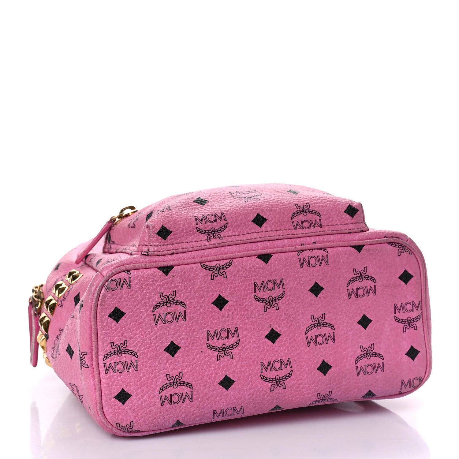 MCM Visetos Small Side Stud Stark Backpack Pink 4 of 9