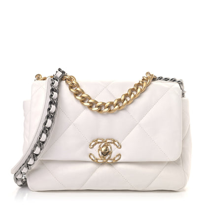 Chanel Lambskin Quilted Medium Chanel 19 Flap White 1 of 4