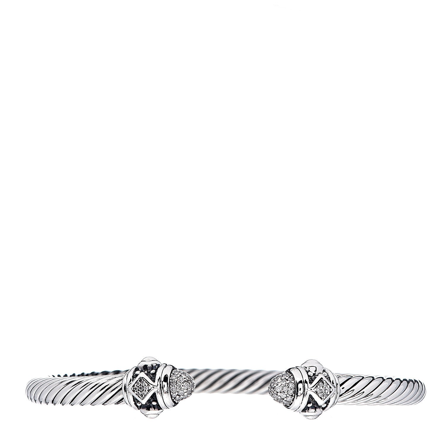 David Yurman Sterling Silver Diamond 5mm Cable Renaissance Bracelet 1 of 4