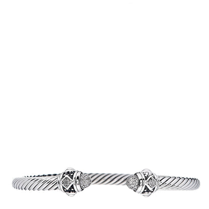 David Yurman Sterling Silver Diamond 5mm Cable Renaissance Bracelet 1 of 4