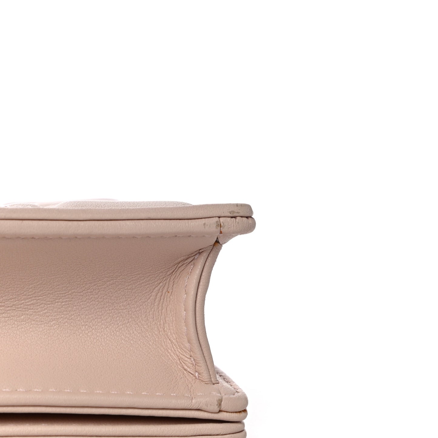 Lambskin Cannage Lady Dior Chain Wallet Beige
