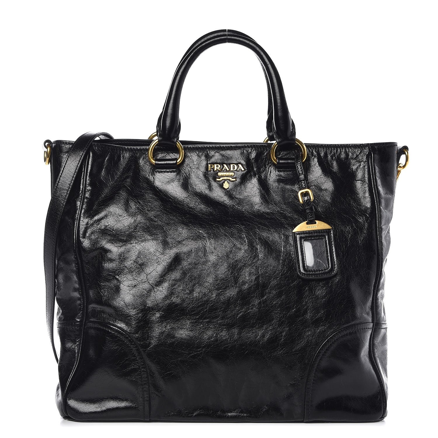 Prada Vitello Shine Tote Black 1 of 14