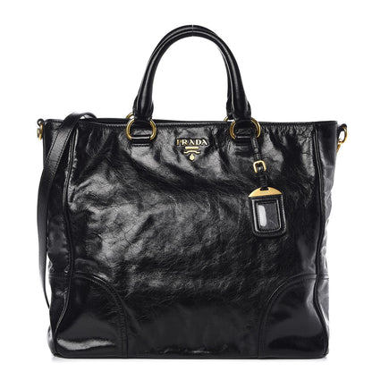 Prada Vitello Shine Tote Black 1 of 14