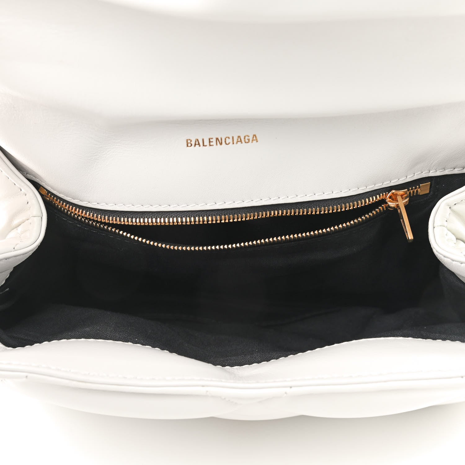 Balenciaga Nappa Calfskin Quilted Touch B Puffy Clutch White 5 of 9