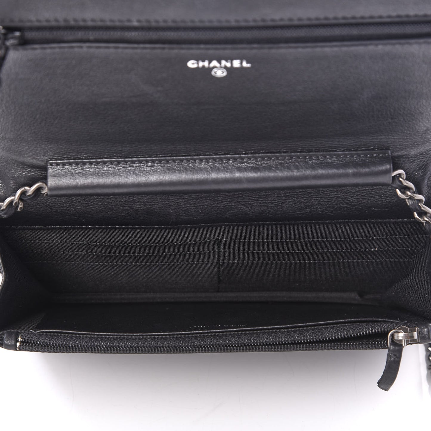 Galuchat Stingray Lambskin Boy Wallet On Chain WOC Black