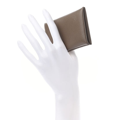 Hermes Epsom Calvi Card Case Etoupe 2 of 7