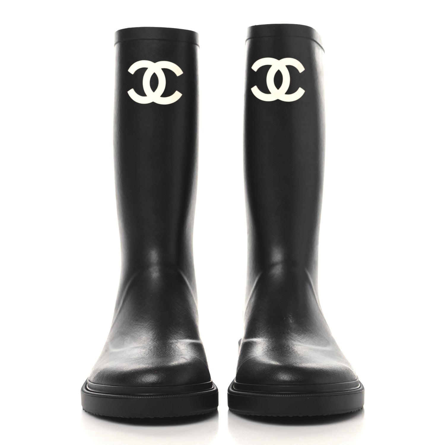 Chanel Caoutchouk CC High Boots 39 Black 2 of 7