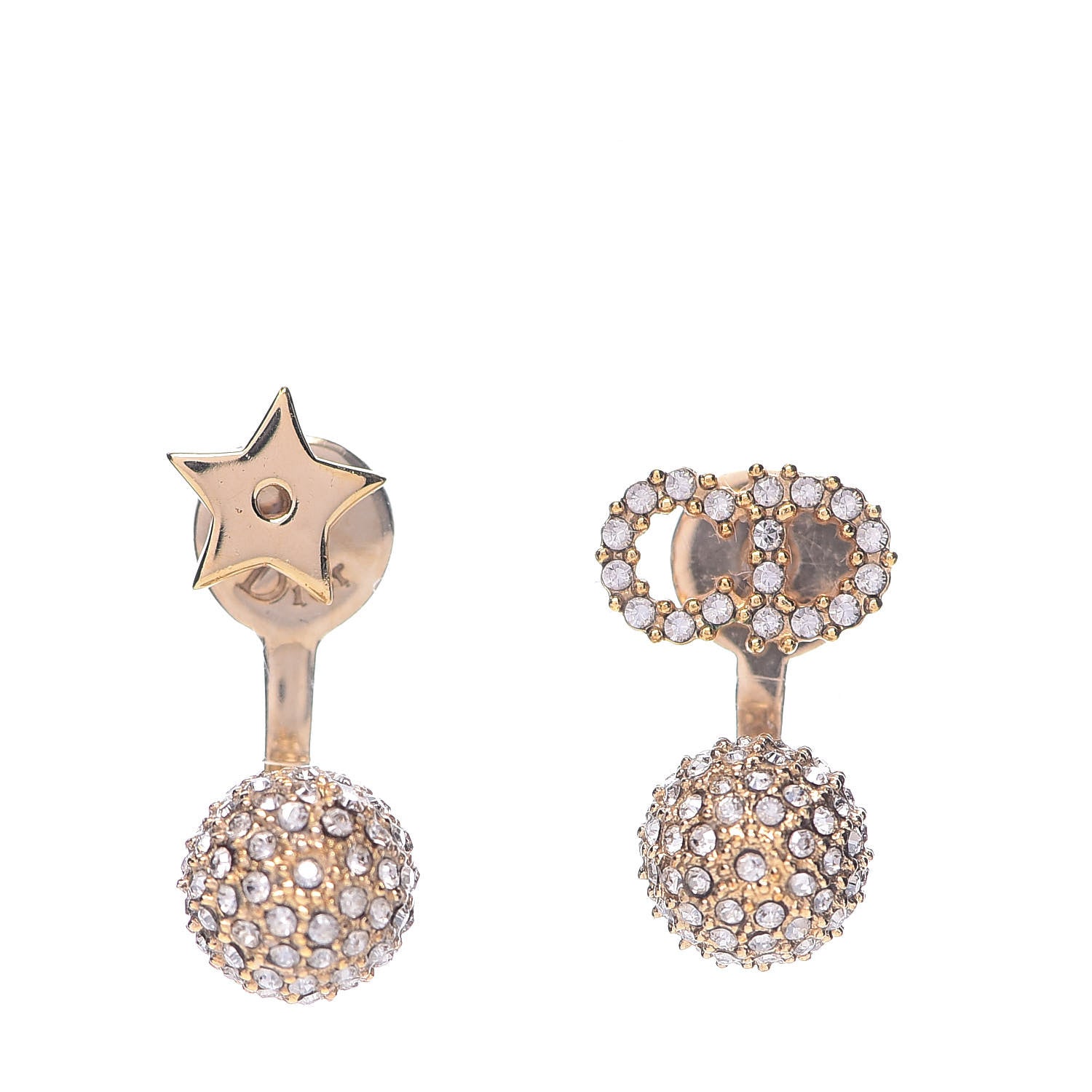 Christian Dior Crystal La Petite Tribale Earrings Gold 1 of 4