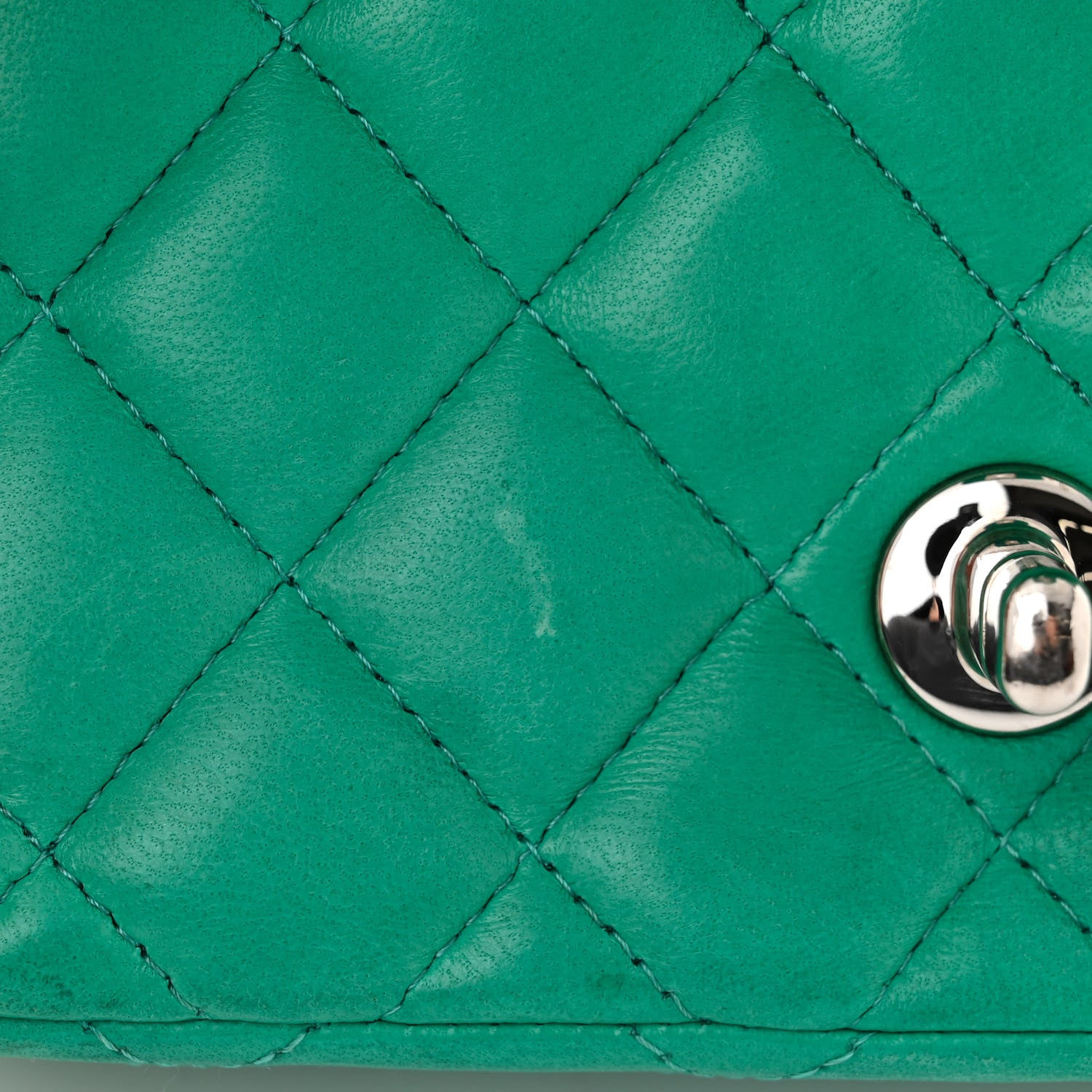 Chanel Lambskin Quilted Extra Mini Rectangular Flap Green 11 of 11