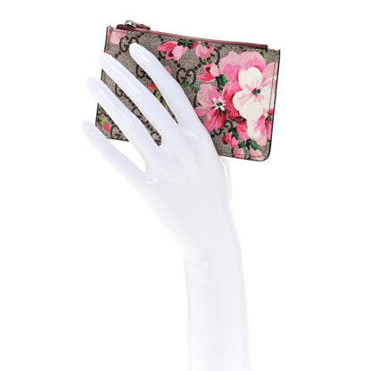 Gucci GG Supreme Monogram Blooms Key Ring Coin Case Beige Multicolor Dry Rose 2 of 9