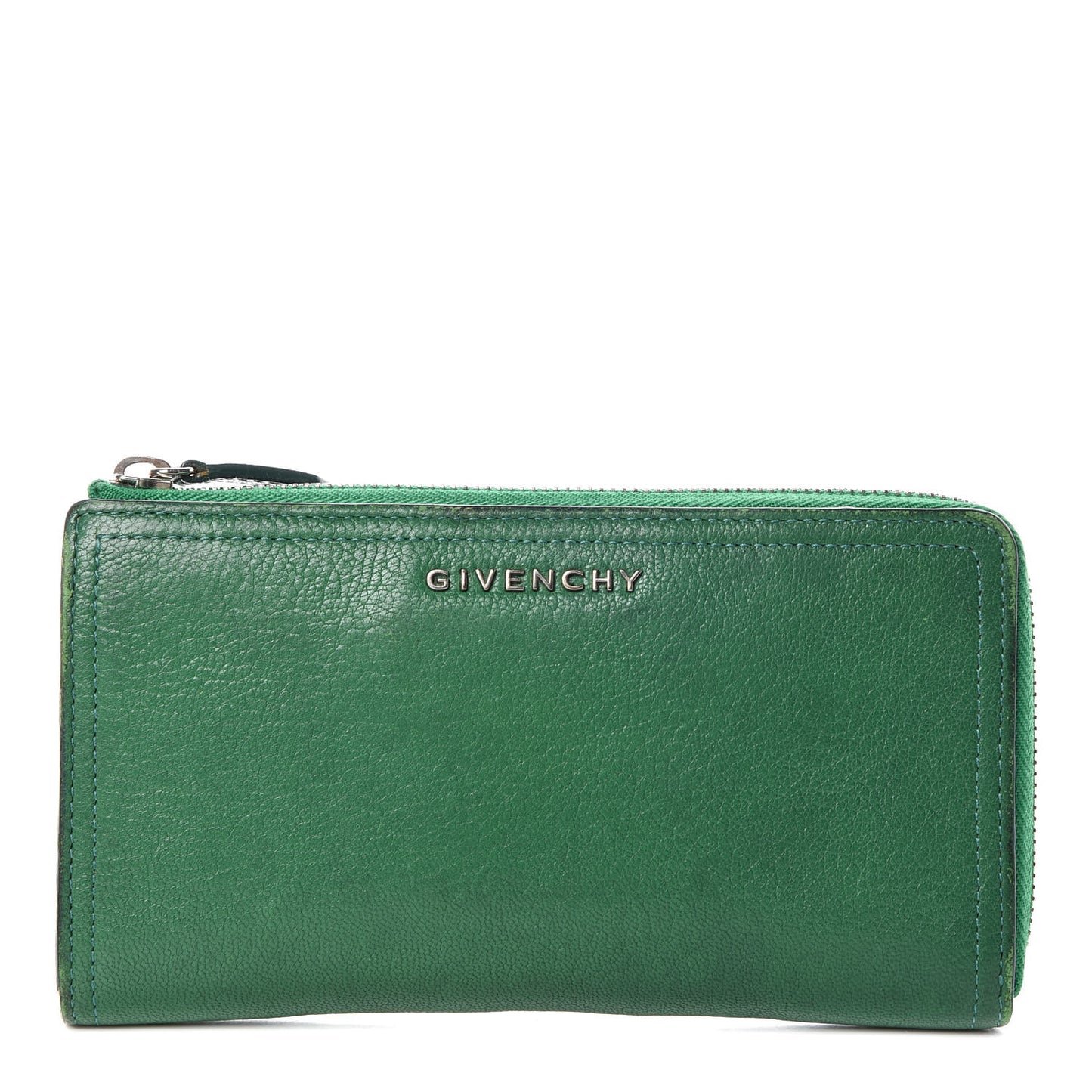 Sugar Goatskin Pandora Half Zip Long Wallet Green