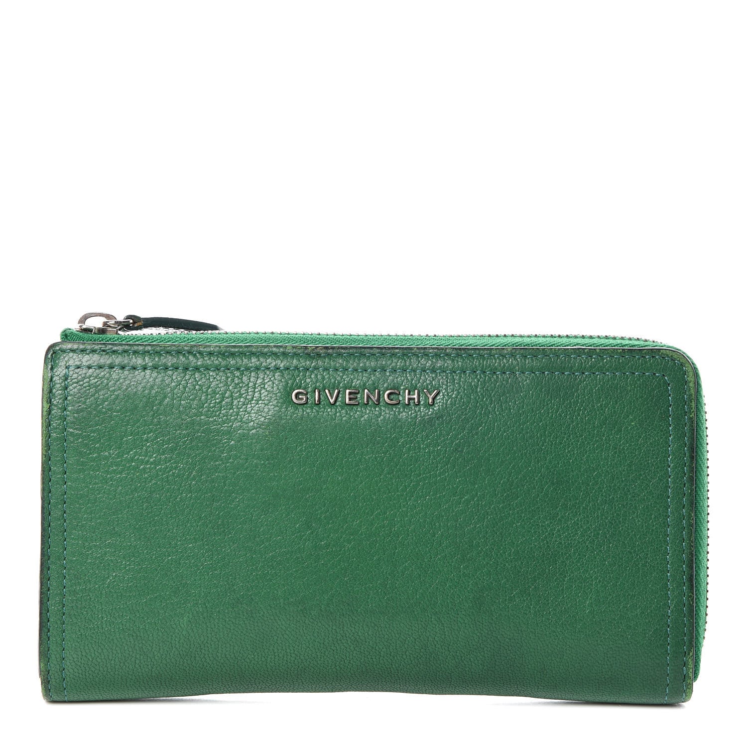 Givenchy Sugar Goatskin Pandora Half Zip Long Wallet Green 1 of 11