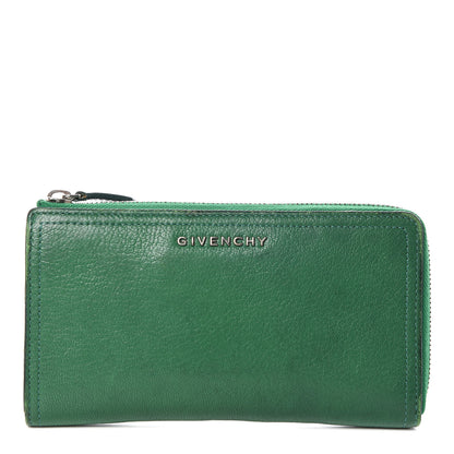 Givenchy Sugar Goatskin Pandora Half Zip Long Wallet Green 1 of 11