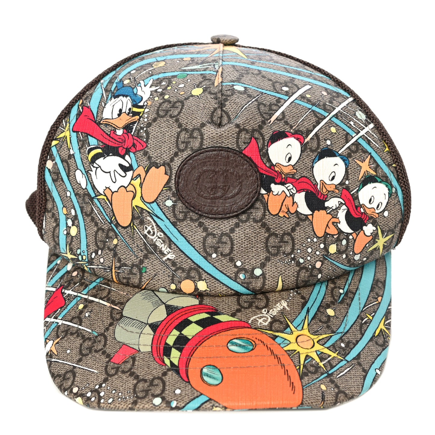 X DISNEY GG Supreme Monogram Donald Duck Baseball Hat L Beige Multicolor New Acero