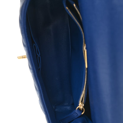 Chanel Caviar Elaphe Quilted Small Coco Handle Flap Dark Blue 6 of 11