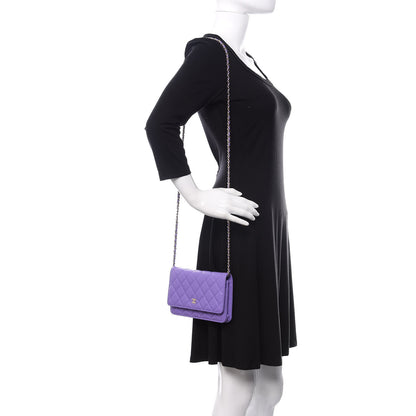 Chanel Caviar Quilted Wallet On Chain WOC Purple 2 of 12