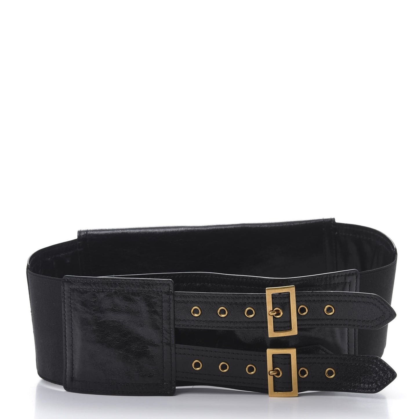 Crinkled Lambskin 135mm Saddle Belt Black