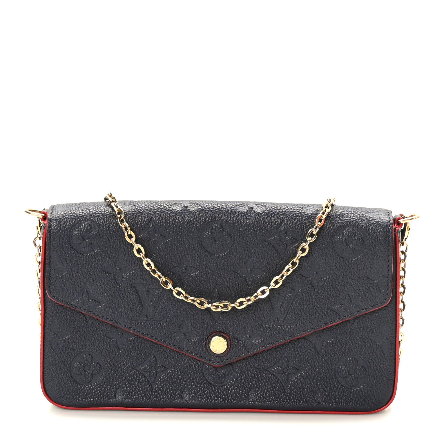 Louis Vuitton Empreinte Pochette Felicie Chain Wallet Marine Rouge 3 of 10
