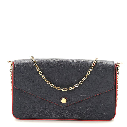 Louis Vuitton Empreinte Pochette Felicie Chain Wallet Marine Rouge 3 of 10