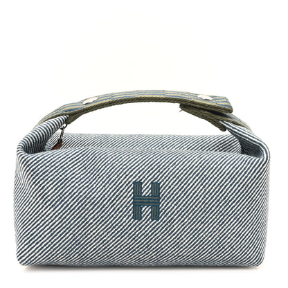 Hermes Wool Small Bride-A-Brac H Natte Pouch Bleu Abysse 1 of 10