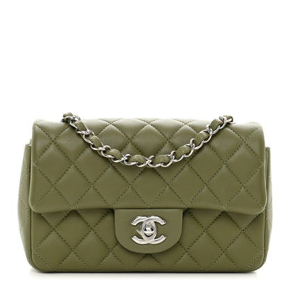 Chanel Lambskin Quilted Mini Rectangular Flap Green 1 of 10