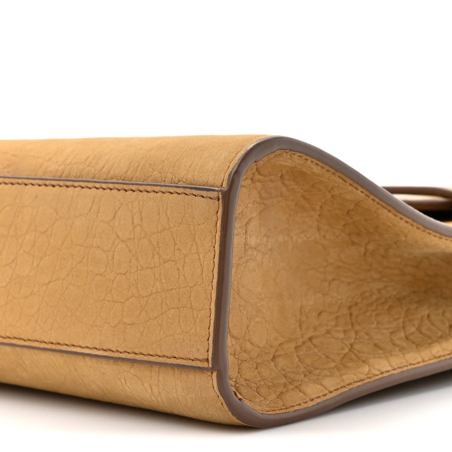 Smooth Calfskin Suede Crocodile Embossed Manhattan Shoulder Bag Tan