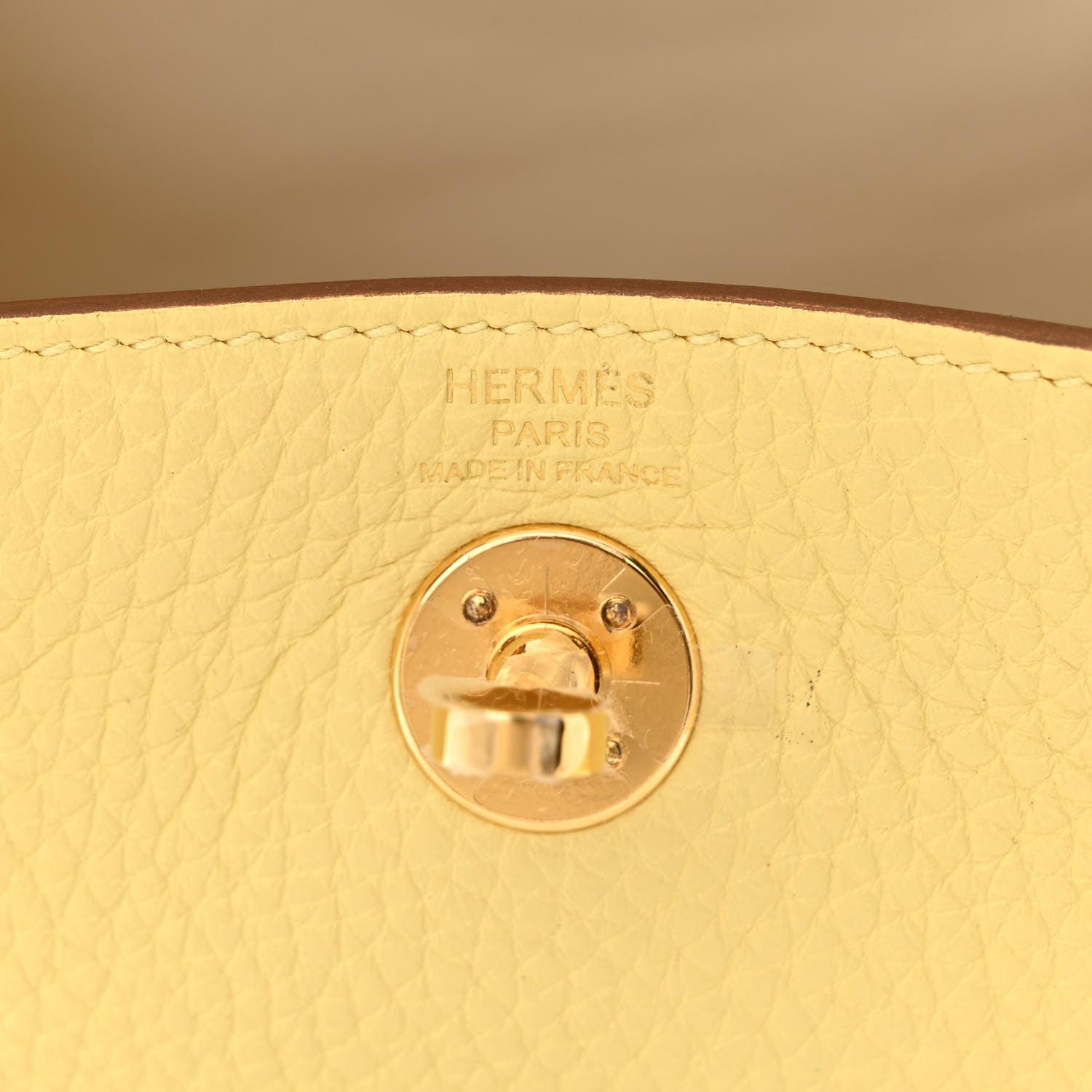 Hermes Taurillon Clemence Mini Lindy 20 Jaune Poussin 6 of 11