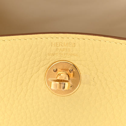 Hermes Taurillon Clemence Mini Lindy 20 Jaune Poussin 6 of 11