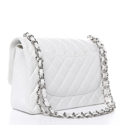 Chanel Caviar Quilted Jumbo Double Flap White 3 of 16