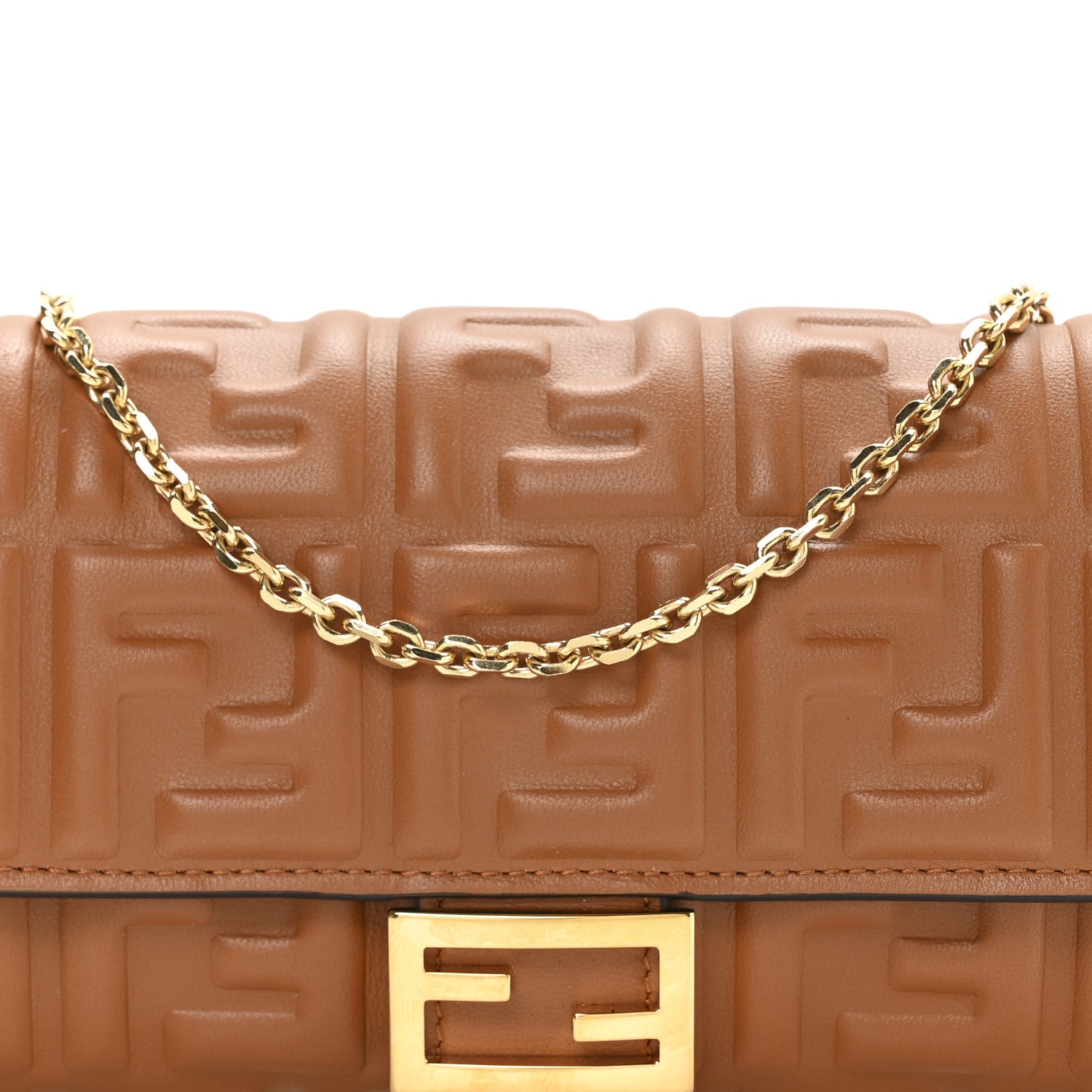 Fendi Nappa Matisse FF Embossed Continental Wallet On Chain