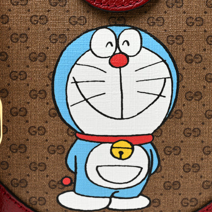 Gucci X DORAEMON Mini Vintage GG Supreme Monogram Mini Round Shoulder Bag Beige Cherry Red 9 of 12