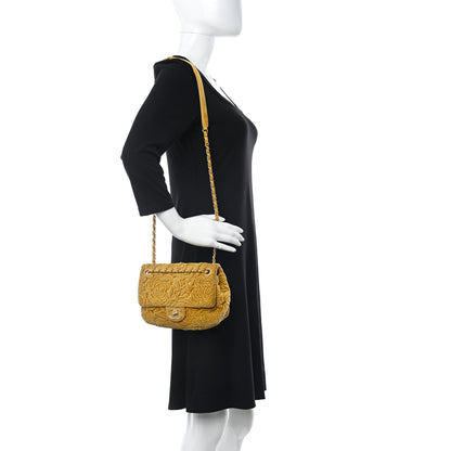 Chanel Velvet Camellia Embossed Mini Rectangular Flap Yellow 2 of 10
