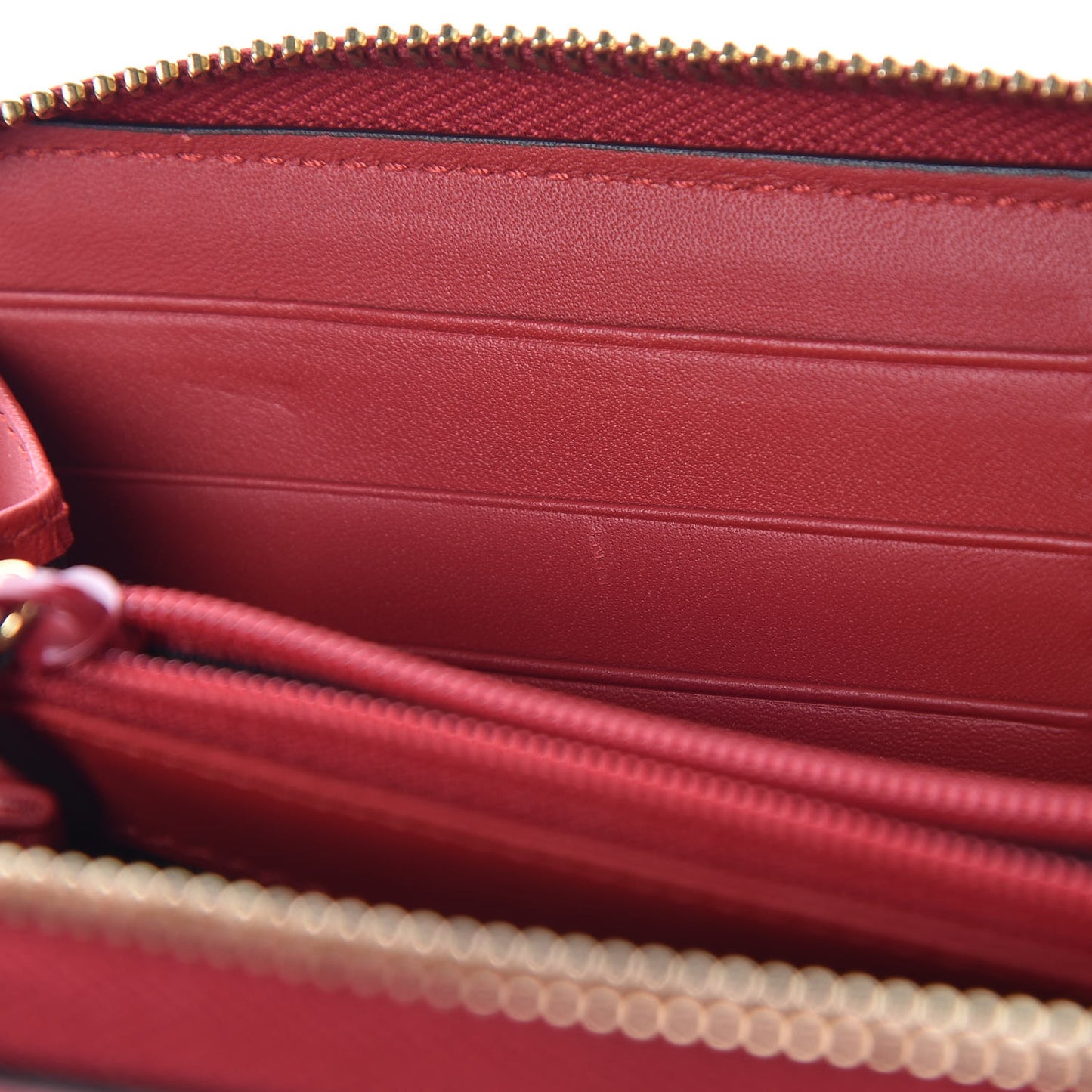 Calfskin Sylvie Zip Around Wallet Hibiscus Red
