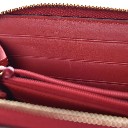 Gucci Calfskin Sylvie Zip Around Wallet Hibiscus Red 9 of 11
