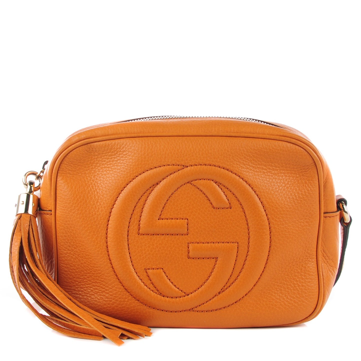 Pebbled Calfskin Small Soho Disco Bag Curcuma