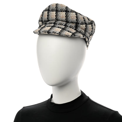 Chanel Cotton Tweed CC Beret S White Black Multicolor 2 of 10