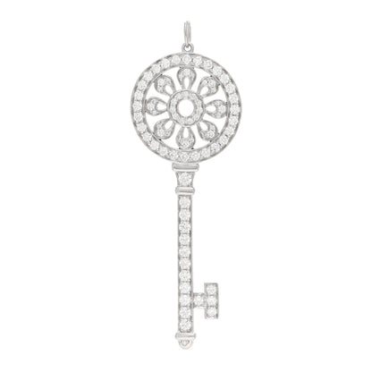 Tiffany Platinum Diamond Petals Key Pendant 1 of 5
