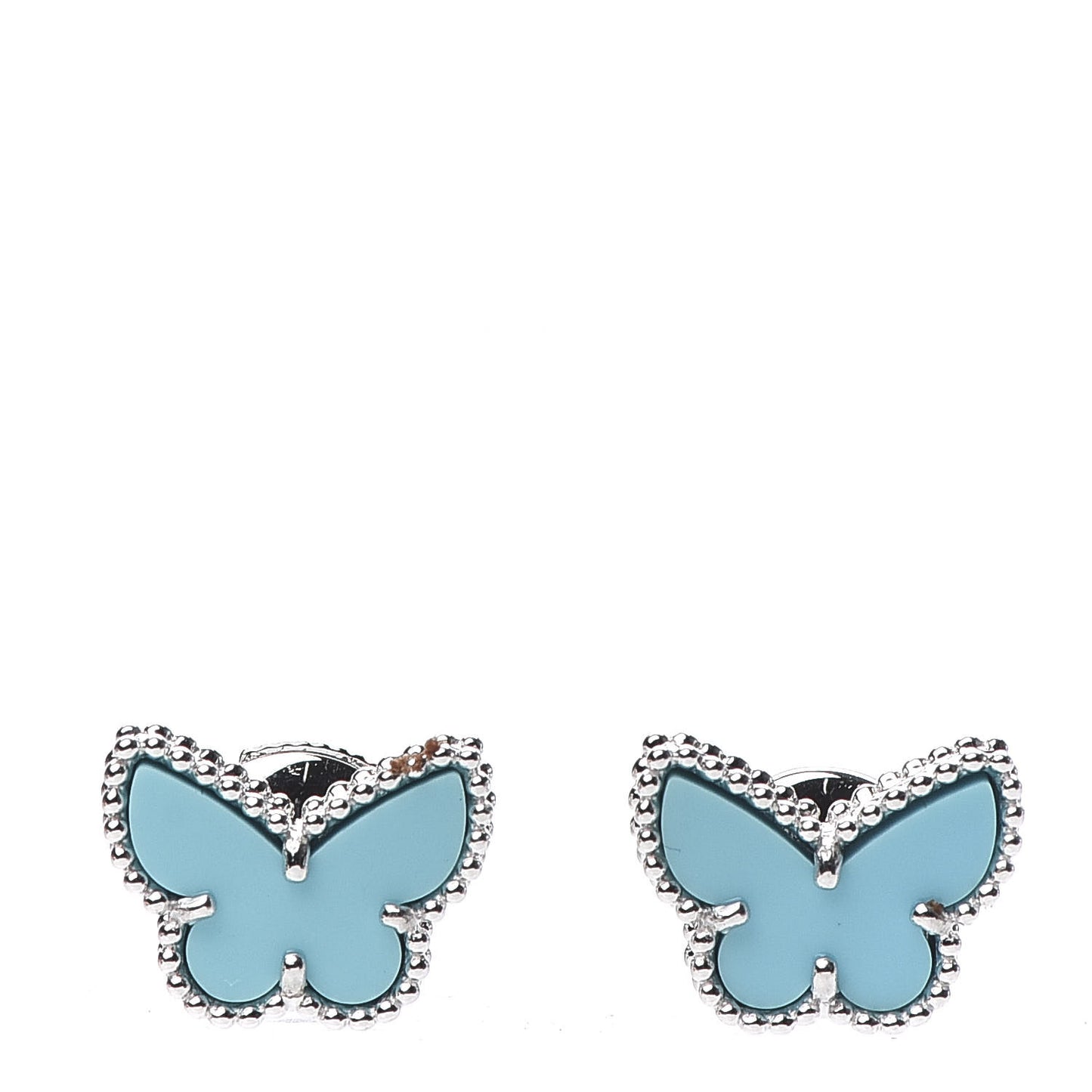 18K White Gold Turquoise Sweet Alhambra Butterfly Earrings
