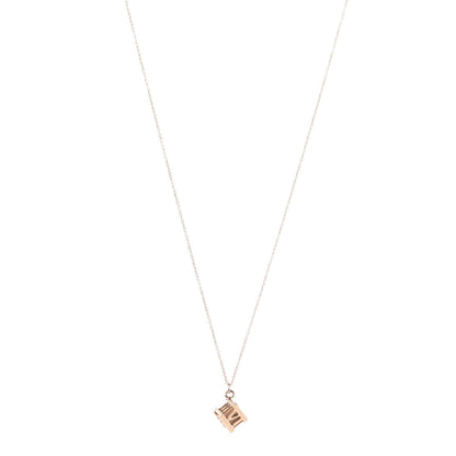 Tiffany 18K Rose Gold Atlas Cube Pendant Necklace 1 of 7